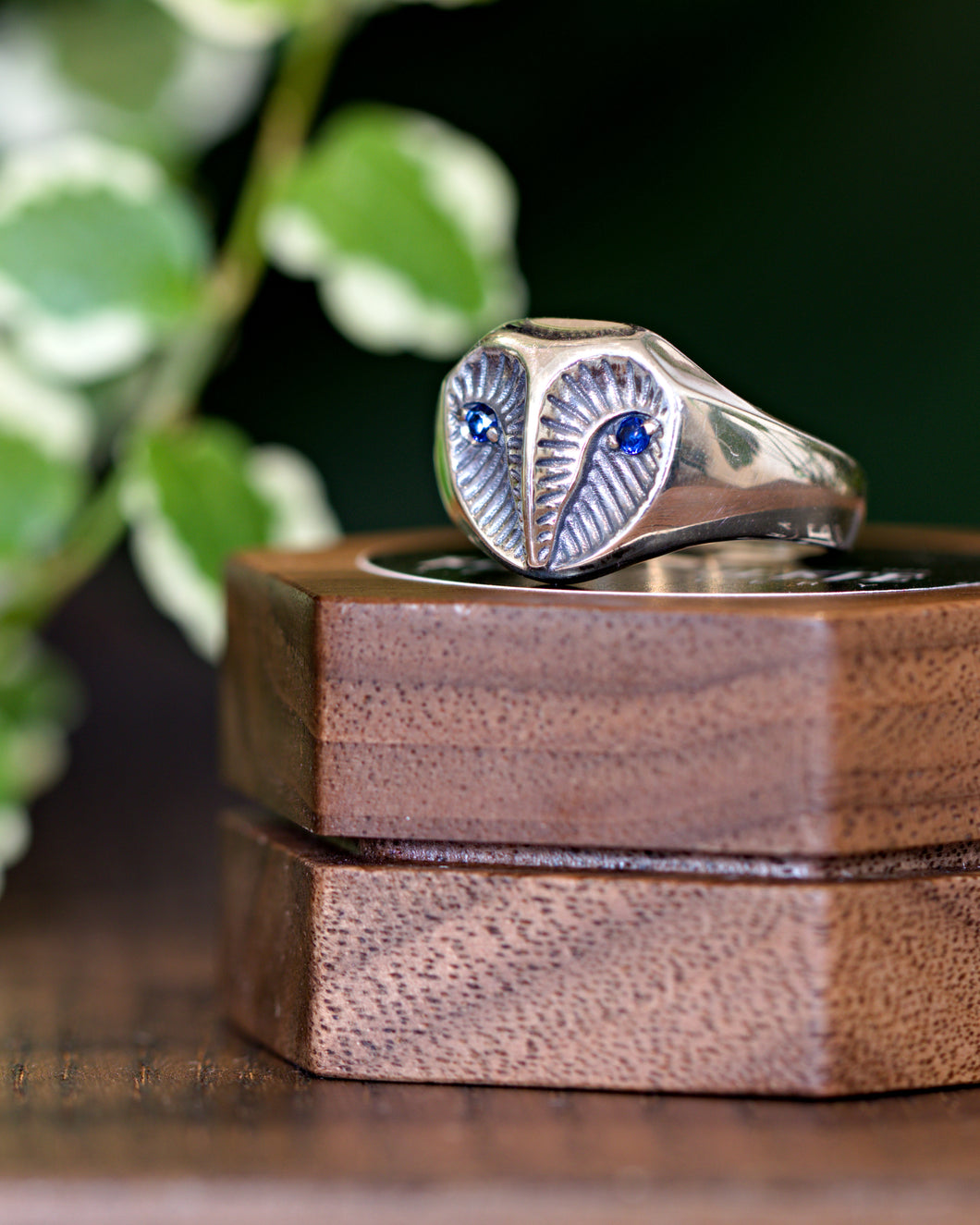 Sapphire Owl Ring